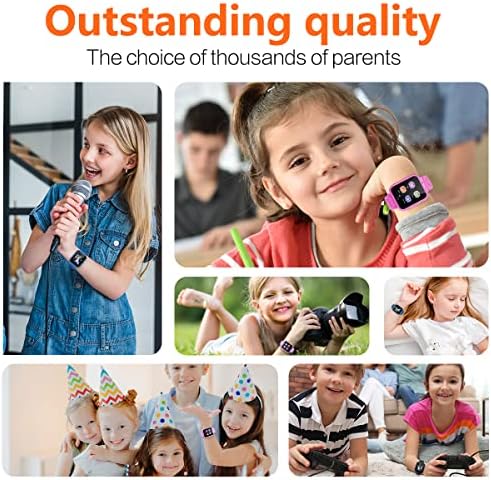 Retysaz Kids Smart Watch 24 Game Smart Watch For Kids Pedometer 2 HD Cameras Fashion Smartwatches For Children 3-14 Great Gifts To Girls Boys (Pink)
