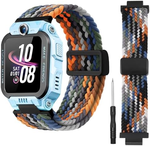 RicGloe Nylon Bands Compatible with Kids Smart Watches Z7/Z6/Z1 Colorful Woven Magnetic Wristbands Lightweight Replacement Bands Suitable for Boys and Girls