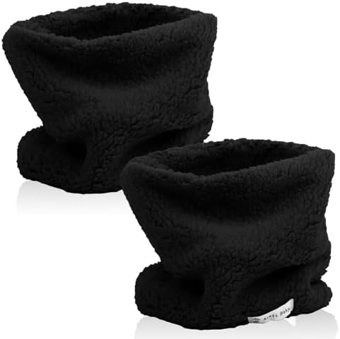 Risipu 2 Pcs Winter Fleece Warm Kids Scarf Boys Girls Round Scarves Windproof Neck Warmer Face Cover Mask