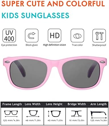 Rocf Rossini Flexible Kids Sunglasses Polarized Toddler Sun Glasses For Baby Boys And Girls Shades UV400 Protection With Case Age 2-8