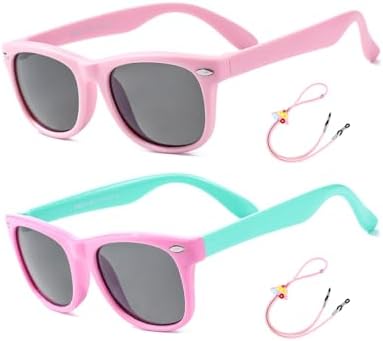 Rocf Rossini Flexible Kids Sunglasses Polarized Toddler Sun Glasses for Baby Boys and Girls Shades UV400 Protection with Case Age 2-8