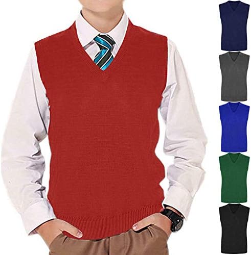Romaans Boys Girls Uniform V-Neck Sweater Vest Unisex Kids Jumper School Wear V Neck Tank Uniform School Top Knitted Sleeveless