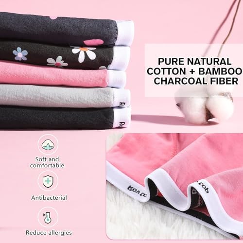 Rovtop Girls Menstrual Period Pants Teenager Kids 5Pcs Soft Cotton Menstrual Briefs Period Knickers Girls Leak-Proof Clean And Washable Teenage Menstrual Underwear For 8-16 Years(Size L)