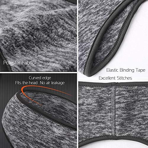 Roysmart Winter Ear Warmers Stretchy Yoga Headband Thermal Ear Muffs Ski Headband Moisture Wicking For Women & Men (Black)