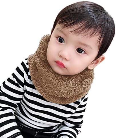 RUIXIA Boys Girls Fluffy Snood Neck Warmer Winter Thick Fleece Child Scarf Outdoor Warm Circle Scarves Windproof Thermal Wool Bib Cold Weather Infinity Neckerchief Ski Snowboard Cycling Loop Scarf