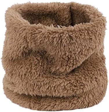RUIXIA Boys Girls Fluffy Snood Neck Warmer Winter Thick Fleece Child Scarf Outdoor Warm Circle Scarves Windproof Thermal Wool Bib Cold Weather Infinity Neckerchief Ski Snowboard Cycling Loop Scarf