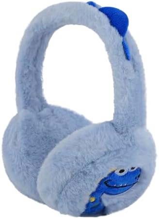 RUIXIA Kids Earmuffs Winter Warm Earmuffs Dinosaur Pattern Baby Thick Foldable Earmuffs Warm Ear Muffs Soft Windproof Ear Covers Cute Cold Weather Ear Warmer