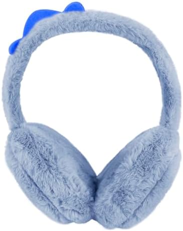 RUIXIA Kids Earmuffs Winter Warm Earmuffs Dinosaur Pattern Baby Thick Foldable Earmuffs Warm Ear Muffs Soft Windproof Ear Covers Cute Cold Weather Ear Warmer