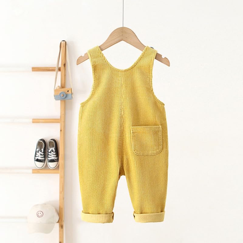 Runstarshow Baby Overalls Corduroy Toddler Girl Dungarees Boys Romper Jumpsuit With Cute Dog Print Spring Autumn Clothes Unisex Kids Age 1-6 Years