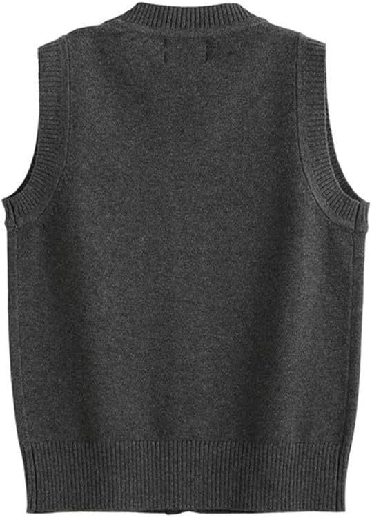 Runstarshow Boys Girls Knitted Tank Top Sleeveless V Neck Jumper Unisex Kids Gilets Sweater Vest School Uniform Knitwear Waistcoat Cardigan For Kids Teens Aged 3-13 Years