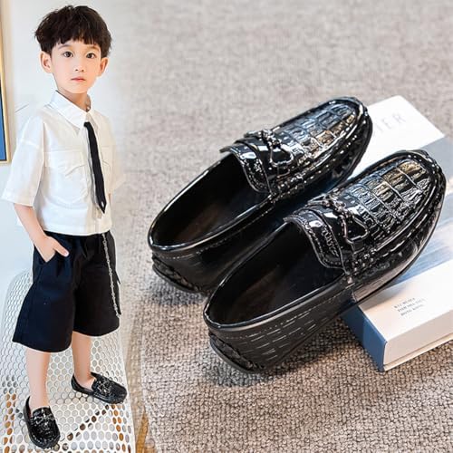 RVROVIC Kids Girls Boys Slip-on Loafers Oxford PU Leather Flats Shoes Casual Moccasin Shoes For Toddler Kid