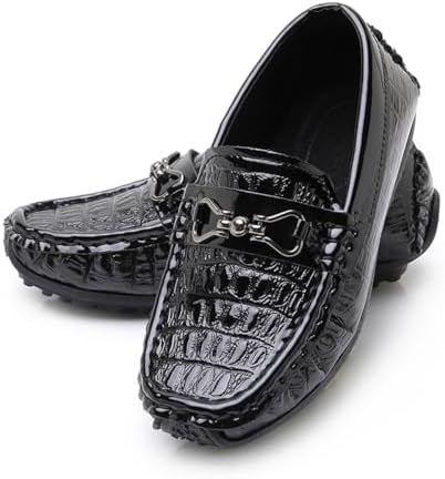 RVROVIC Kids Girls Boys Slip-on Loafers Oxford PU Leather Flats Shoes Casual Moccasin Shoes For Toddler Kid