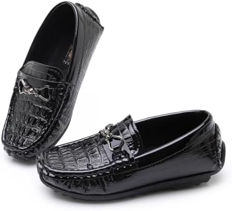 RVROVIC Kids Girls Boys Slip-on Loafers Oxford PU Leather Flats Shoes Casual Moccasin Shoes for Toddler Kid