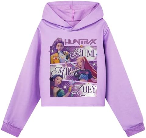 Rzfbeeok Girls Demon Hunter Pullover Hoodies Tops Kids Huntrix Merch Casual Sporting Jumpers Sweatshirts