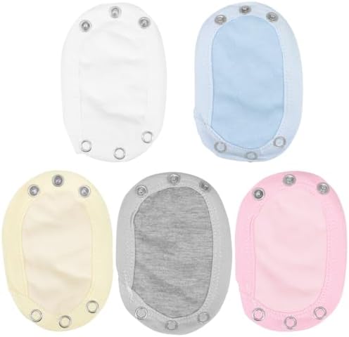SAFIGLE Extension 5Pcs Cotton Bodysuit Extenders for Baby Clothes Double Layer Design for Comfort and Warmth Assorted Colors for Boys and Girls
