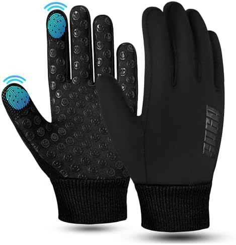 SAGA SPORTS Kids thermal gloves Water Resistance Touchscreen-Compatible with Reflector Logo Warm Anti-Slip for Outdoor Activities age 4-12 Durable and Machine Washable