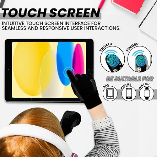SAGA SPORTS Kids Thermal Gloves Water Resistance Touchscreen-Compatible With Reflector Logo Warm Anti-Slip For Outdoor Activities Age 4-12 Durable And Machine Washable
