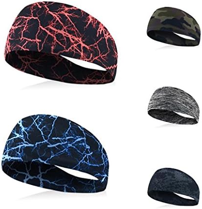 SANWOOD - Graffiti Lighting Elastic Absorbent Hairband Yoga Jogging Gym Headwear Ballet Hairband Sports Head Band For Women Teens Girls (Blue)