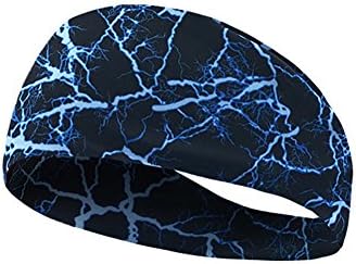SANWOOD - Graffiti Lighting Elastic Absorbent Hairband Yoga Jogging Gym Headwear Ballet Hairband Sports Head band for Women Teens Girls (Blue)