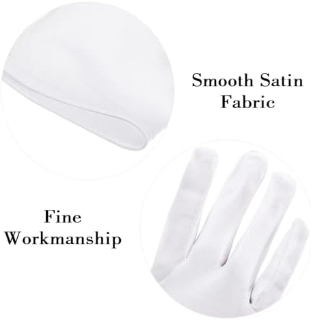 Satin Gloves For Girls Princess Dress White Gloves For Halloween Holiday Wedding And Pageant Wrist Length (4-14 Years)