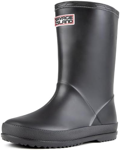 Savage Island Kids Wellies Boys & Girls Waterproof Wellington Boots - Toddler & Children’s Rain Boots - Unisex Welly Shoes