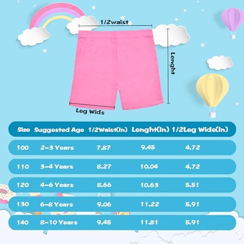 School Short Leggings For Girls Girls Dance Shorts Breathable And Comfy Kids Cycling Shorts 10 Pack (2-10 Years Old)