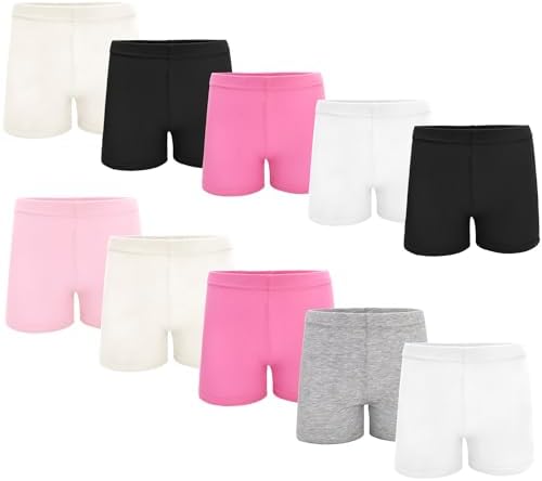 School Short Leggings for Girls Girls Dance Shorts Breathable and Comfy Kids Cycling Shorts 10 Pack (2-10 Years Old)