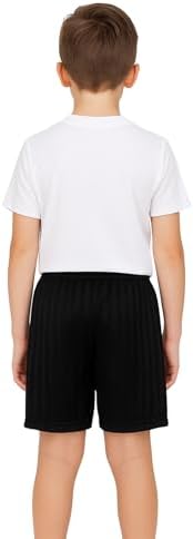 SchoolStitch® Kids Unisex Shadow Stripe PE Shorts Girls Boys Drawstring Waist Football Shorts School Sports Gym Running Boys And Girls’ Activewear Stretchy Short Pants Ages 2-13