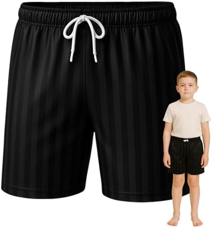 SchoolStitch® Kids Unisex Shadow Stripe PE Shorts Girls Boys Drawstring Waist Football Shorts School Sports Gym Running Boys and Girls’ Activewear Stretchy Short Pants Ages 2-13