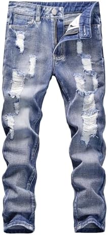 SEAUR Boy's Jeans Kids Denim Pants Boy Skinny Jeans Casual Slim Fit Trouser Age 8-16 Years