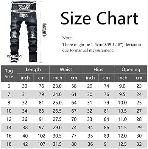 SEAUR - Boy's Jeans Kids Denim Pants Boy Skinny Stretch Jeans Casual Slim Fit Trouser Age 6-14 Years