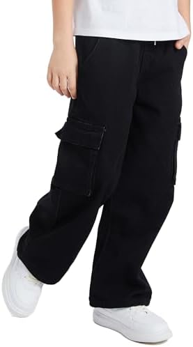 SEAUR Boys Jeans Wide Leg Denim Pant Baggy Cargo Pants