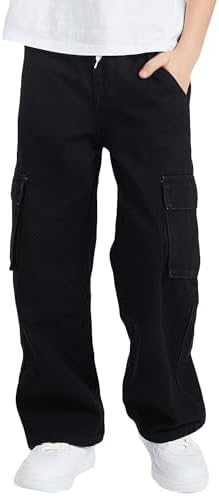 SEAUR Boys Jeans Wide Leg Denim Pant Baggy Cargo Pants
