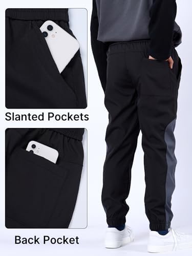 SERENYOU Boys Waterproof Trousers Softshell Trekking Pants Kids Outdoor Hiking Joggers Age 5-14 Years
