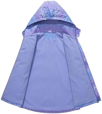 SERENYOU Girls Waterproof Jacket Kids Fleece Lined Windbreaker Raincoat With Removable Hood