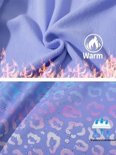 SERENYOU Girls Waterproof Jacket Kids Fleece Lined Windbreaker Raincoat With Removable Hood