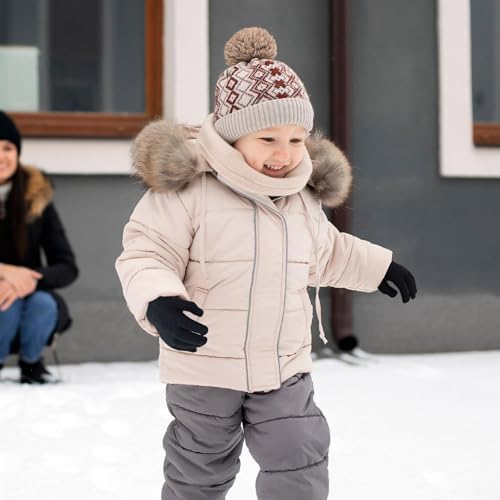 Sesameless 2 Pairs Kids Winter Magic Gloves Warm Stretchy Knit Gloves For Boys Girls 3-10 Years