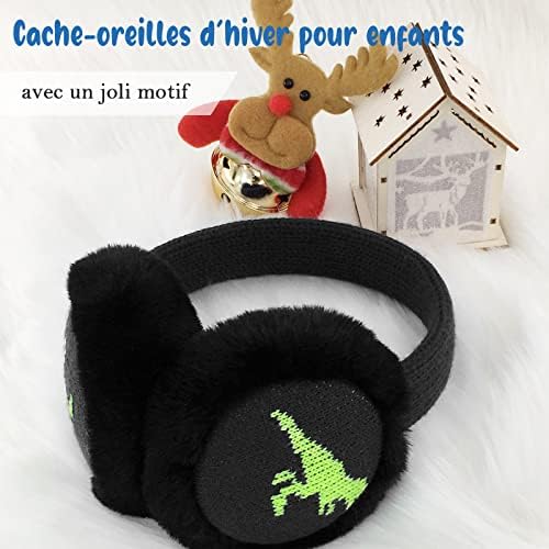 SEYUFN Kids Winter Earmuffs Boys Soft Plush Padded Ear Covers Girls Knitted For Outdoor Activities