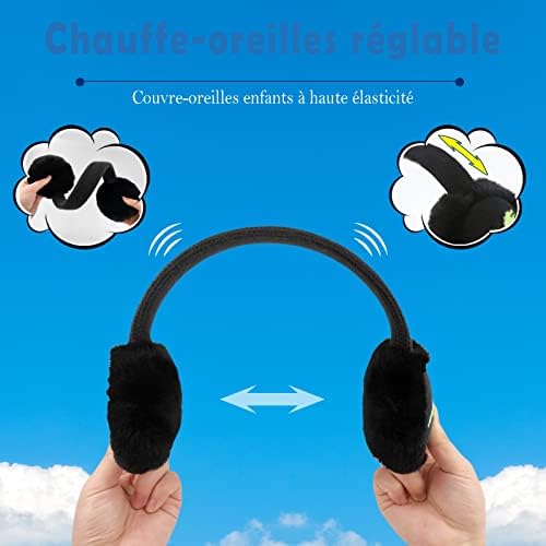 SEYUFN Kids Winter Earmuffs Boys Soft Plush Padded Ear Covers Girls Knitted For Outdoor Activities