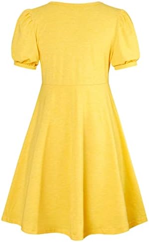 SFreeBo Girls Dress With Plain Long/Short Sleeve Cotton - Kids Casual T-Shirt Dress For 7-13 Years