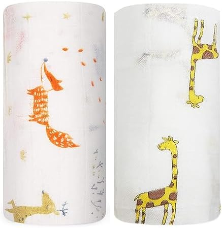 SGAVAHSG Large Muslin Cloths for Baby Boys and Girls 2-Pack 120X120cm Muslin Swaddle Wrapping Blankets Big Muslin Squares and Receiving Blanket for Newborn Infant Essentials