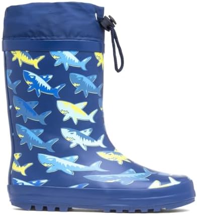 Shoe Zone - Thunder Boys Blue Rubber Shark Welly