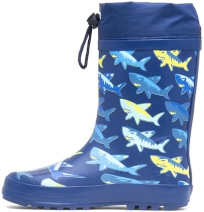 Shoe Zone - Thunder Boys Blue Rubber Shark Welly
