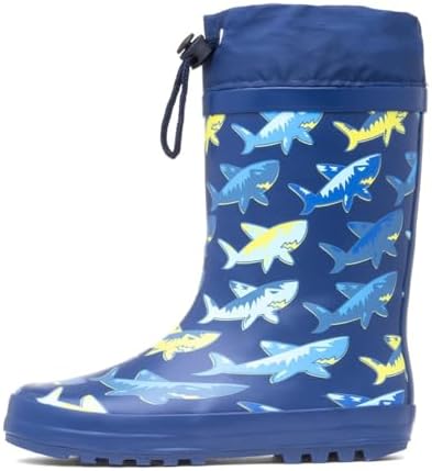 Shoe Zone - Thunder Boys Blue Rubber Shark Welly