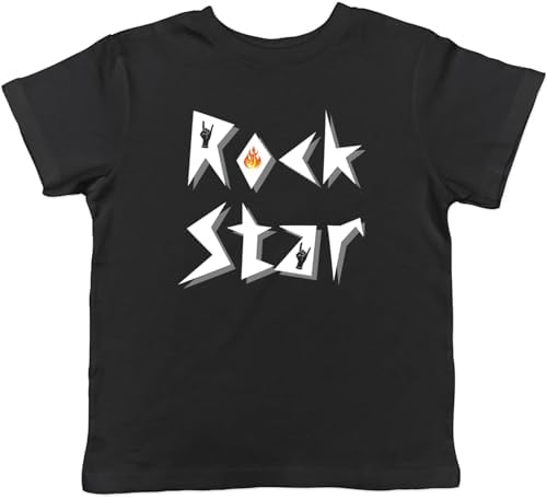 Shopagift Rock Star Kids T-Shirt Drums Guitar Rock n Roll Heavy Metal Childrens Tee Boys Girls