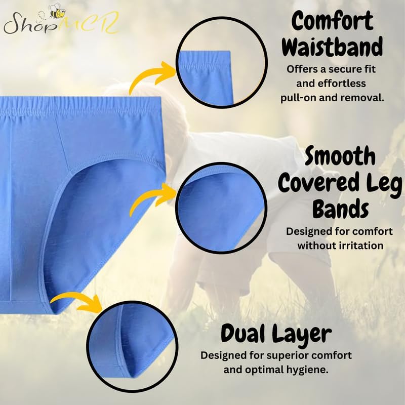ShopMCR 6 Pack Kids Underpants Briefs Childrens Toddler Boys Cotton Rich Brief Comfortable Boxer Underwear Age 2 To 13 Years