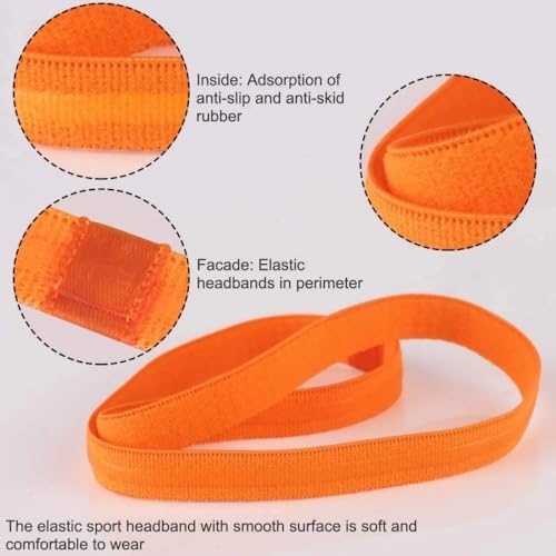 SHUSLIN 12 Pieces Women's Sport Headbands Anti Slip Men Elastic Headband Yoga Hair Bands Running Fitness Sports Football Stretch Sweatband