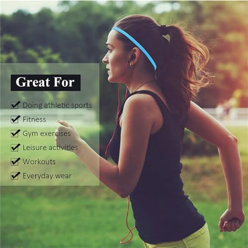 SHUSLIN 12 Pieces Women's Sport Headbands Anti Slip Men Elastic Headband Yoga Hair Bands Running Fitness Sports Football Stretch Sweatband