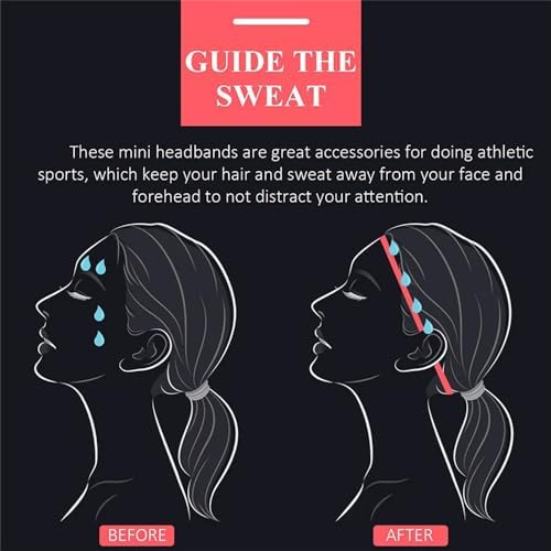 SHUSLIN 12 Pieces Women's Sport Headbands Anti Slip Men Elastic Headband Yoga Hair Bands Running Fitness Sports Football Stretch Sweatband