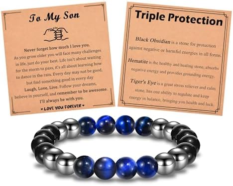 Shuxin Birthday Gifts for Son Brother Grandson Nephew Boys Triple Protection Bracelet Gifts for Men Him on Christmas Graduation